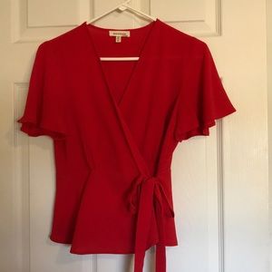 Red wrap shirt